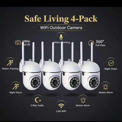 4-Pack WiFi Camera Features Infographic