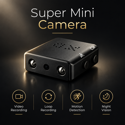 Mini camera video recording, loop recording, motion detection and night vision