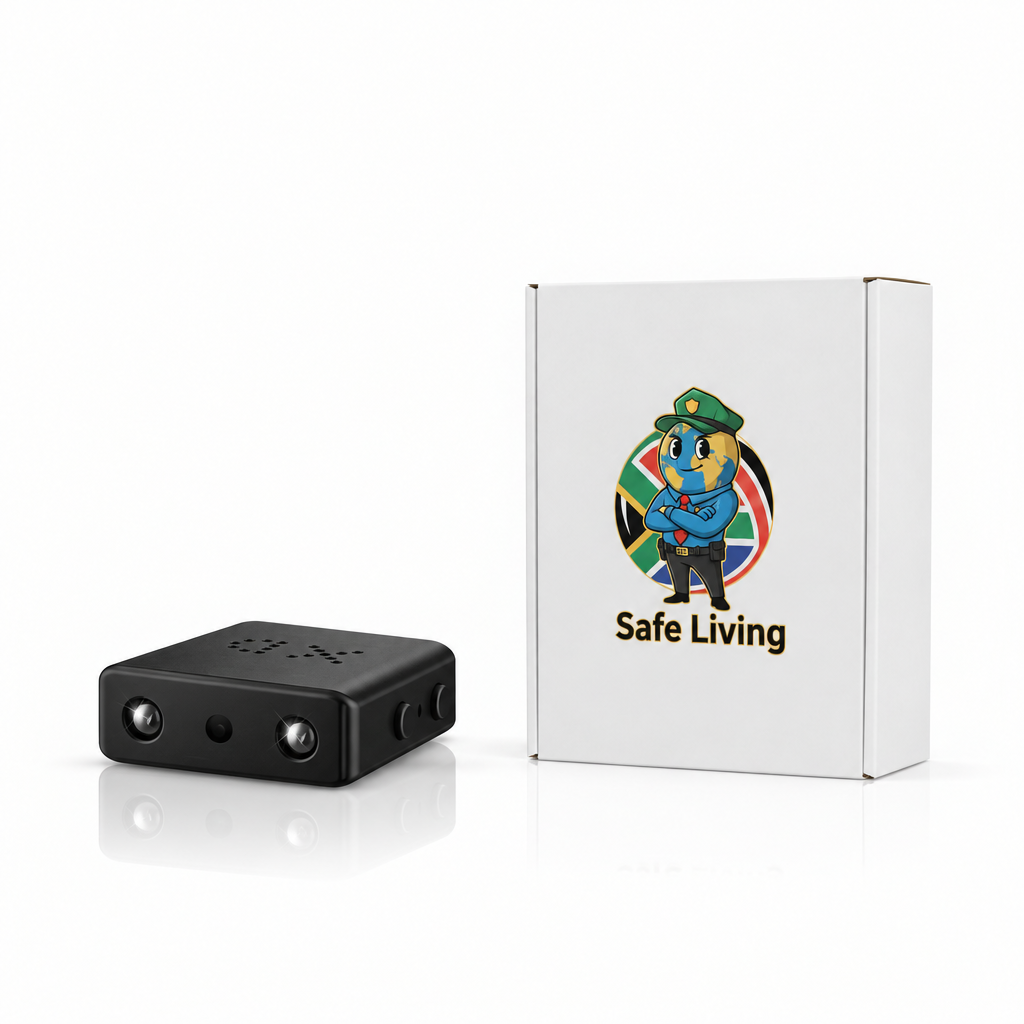 Mini camera with tall Safe Living box, matching your cover style