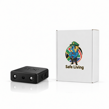 Mini camera with tall Safe Living box, matching your cover style