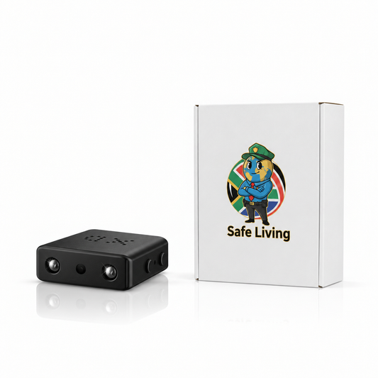 Mini camera with tall Safe Living box, matching your cover style