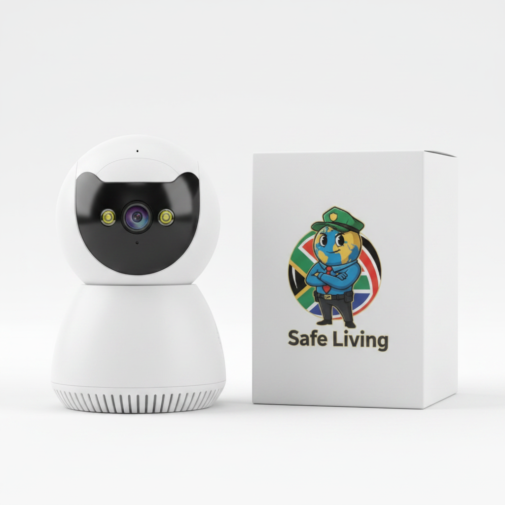 PTZ Camera with Safe Living Logo Box