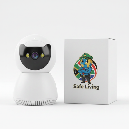 PTZ Camera with Safe Living Logo Box