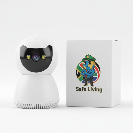 PTZ Camera with Safe Living Logo Box